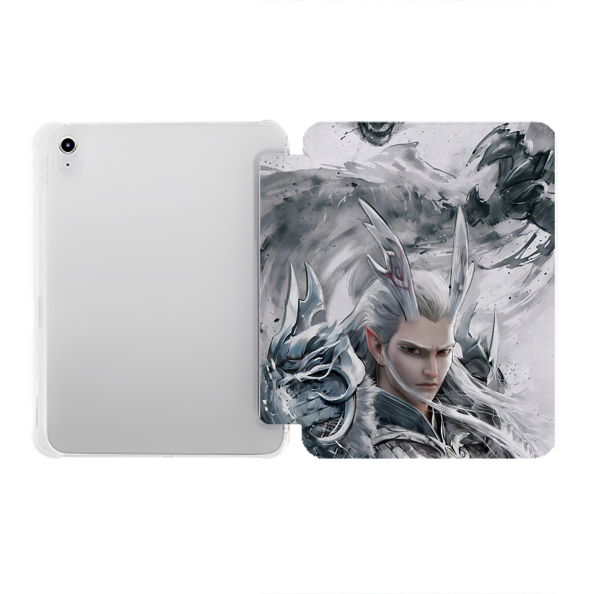 （画像用） Ne Zha 2 ナタ 魔童の大暴れ IPad ケース ペン収納付き 三つ折りスタンド PUレザー×シリコン 対応機種9.5/10.5/10.9インチ
